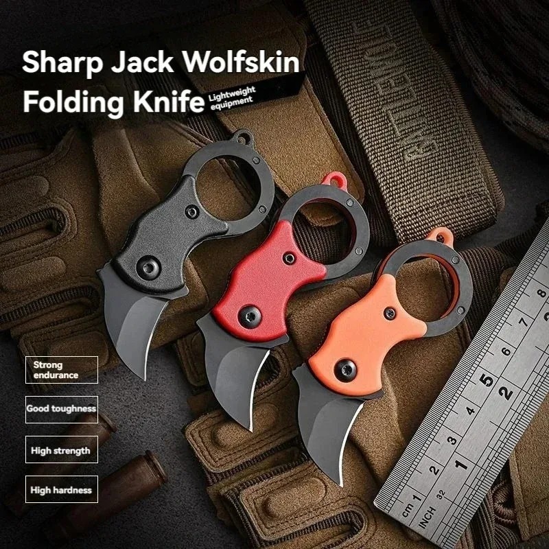 Bushcraft Knife Fixed - มีดพกพาขนาดเล็ก สแตนเลส สำหรับแคมป์ปิ้ง มีดพับขนาดเล็ก พกพาสะดวก พร้อมที่ปอกเปลือก