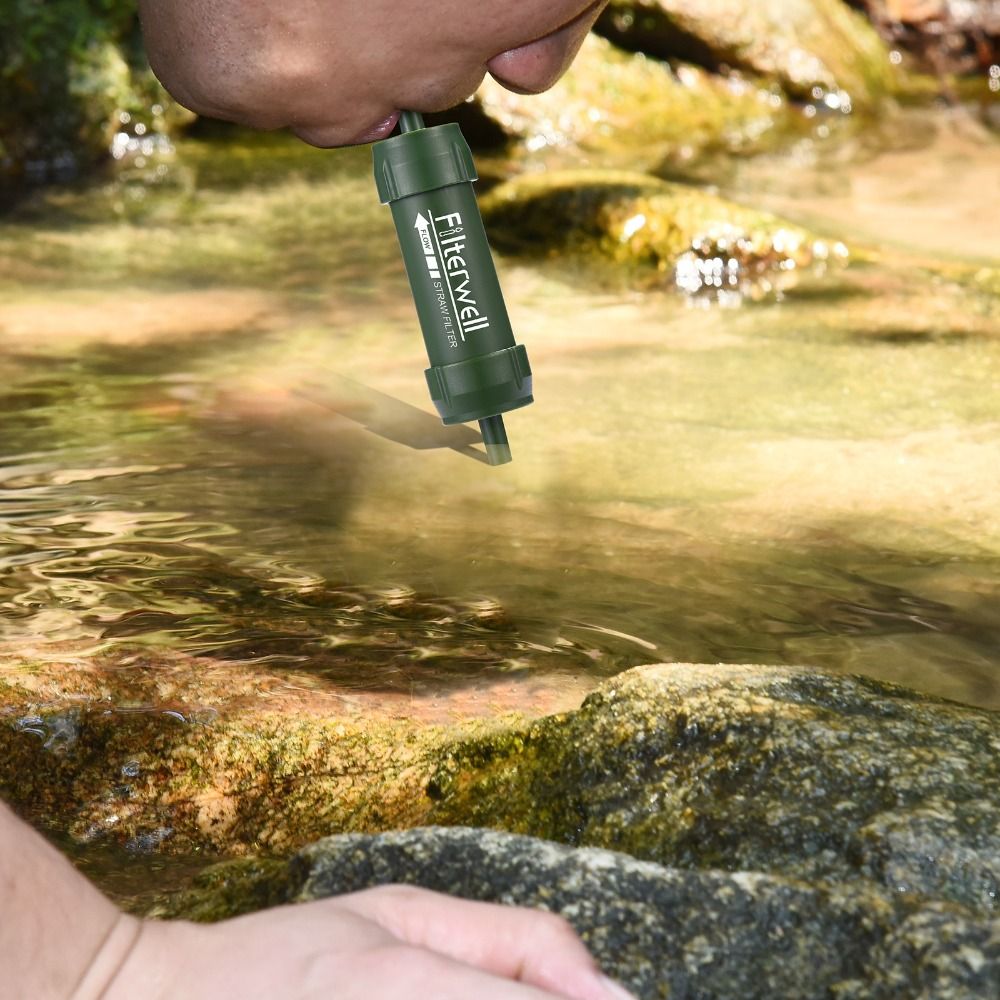 Water Purification Straw - หลอดกรองน้ำขนาดเล็กสำหรับดื่มน้ำโดยตรง หลอดกรองน้ำเพื่อการเอาชีวิตรอด หลอดกรองน้ำดื่ม